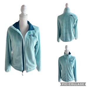 The North Face Women's Osito Fleece Full Zip Jacket Aqua Blue Size Small